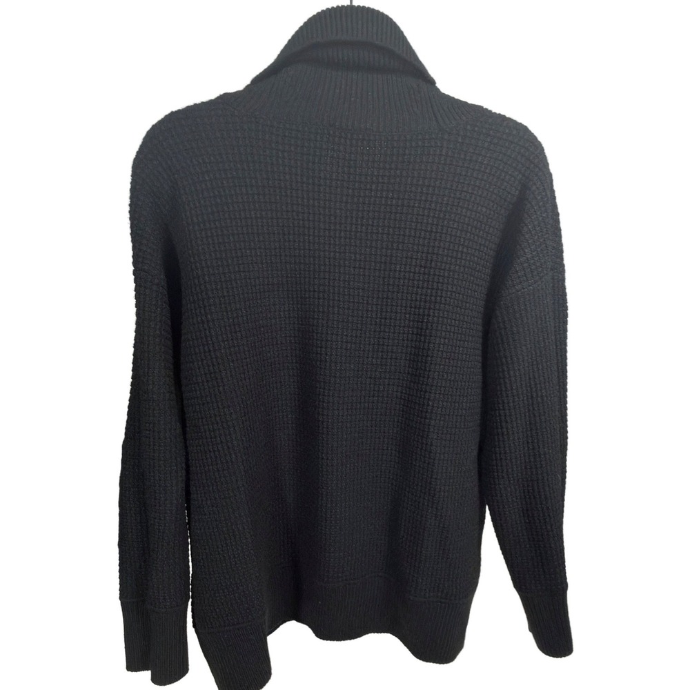 Jones New York Cowl Neck Sweater Large Womens Waffle Knit Black M18MACP728M - Picture 2 of 6